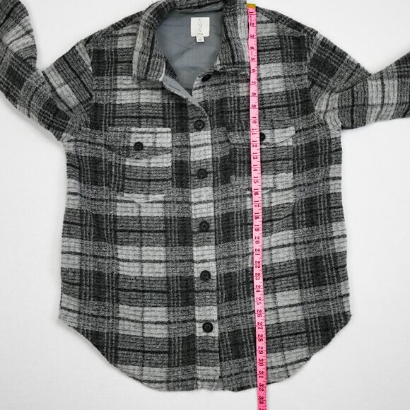 REVOLVE JOIE Plaid Shacket Gray Tone - Picture 6 of 7